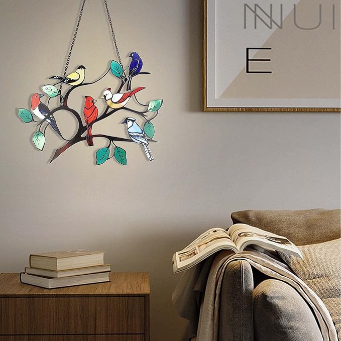 AeroChirp - Sechs-Vogelfenster Anhänger Dekor