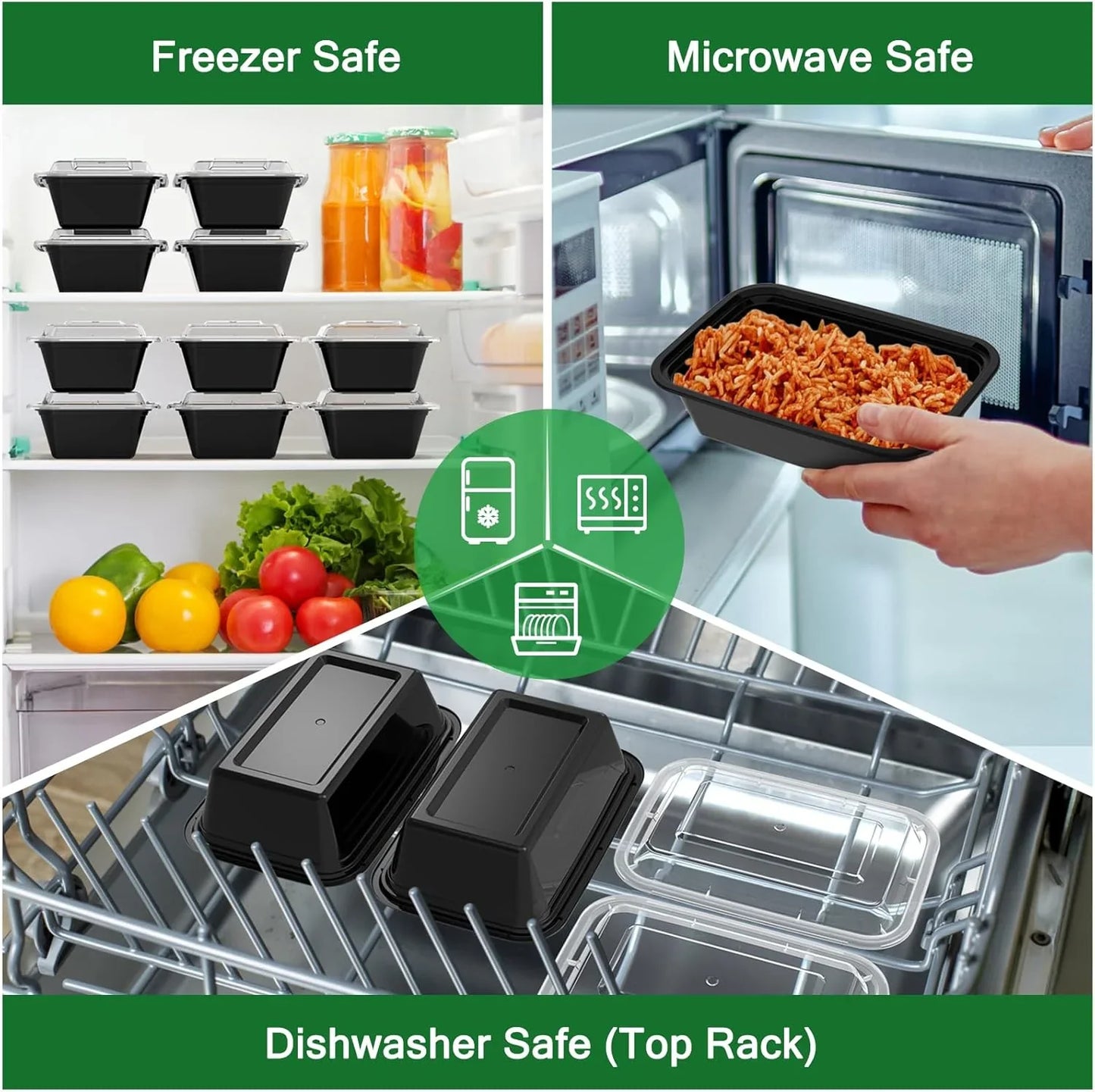 50-teiliges Meal-Prep-Behälter-Set mit Deckel – Ideal für Essensvorbereitung