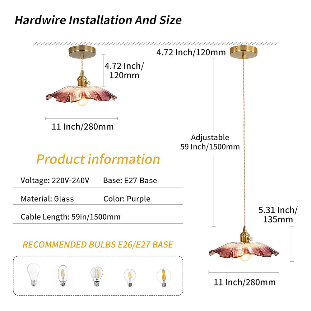 Vintage Florale Glas Pendelleuchte für das Esszimmer - Elegantes Retro-Design zur Beleuchtung Ihres Raumes