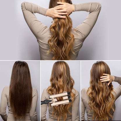 Triple Barrel Lockenstab für definierte Wellen und Locken