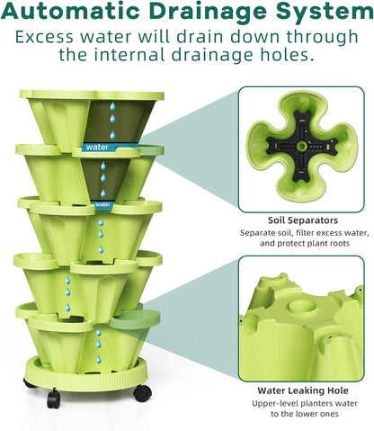 6-Layer Vertikaler Pflanzturm – Drei-dimensionales Blumensystem für den Garten