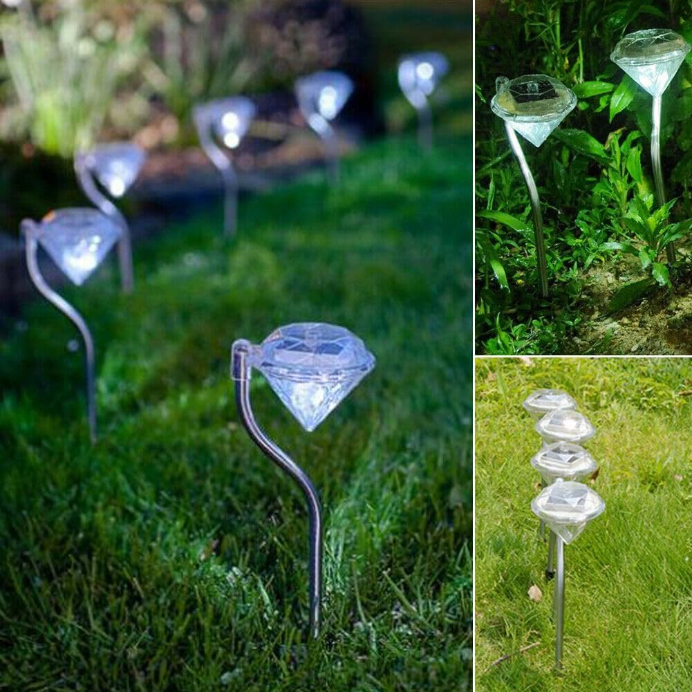 Solar Gartenleuchte in Diamantform – LED Lampen für den Außenbereich zur Dekoration und Beleuchtung