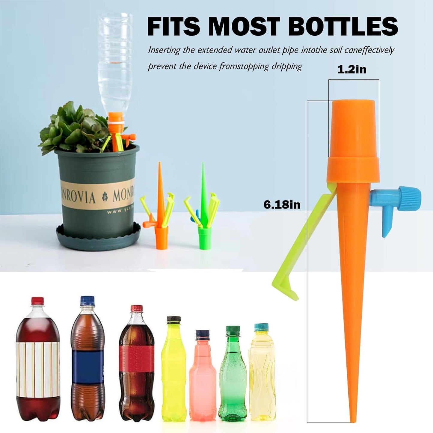 Automatischer Bewässerungspickel für Pflanzen – Mit Flaschenadapter