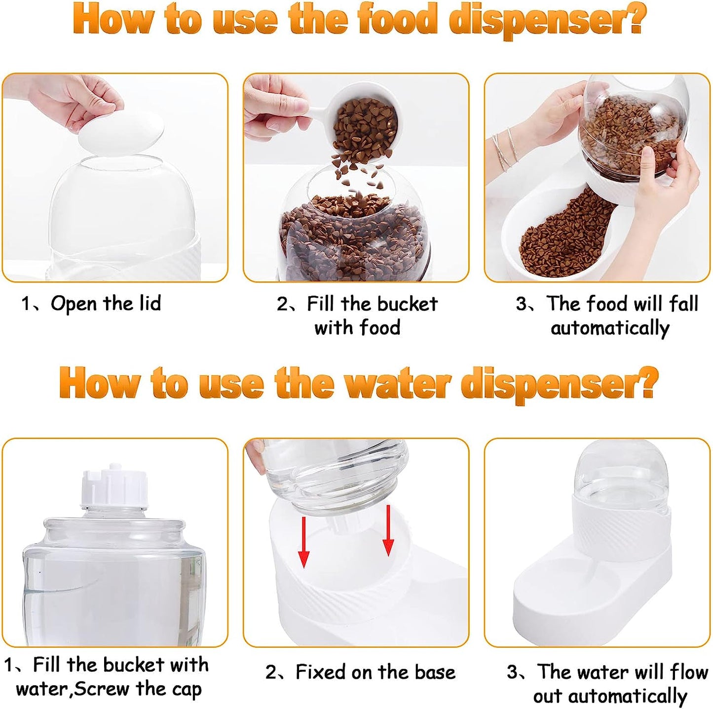 Automatischer Hundefutter- und Wasserspender-Set