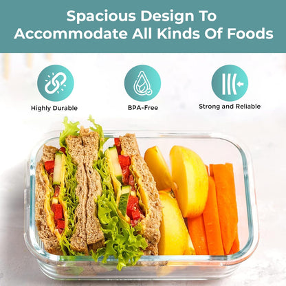 Garduru STORAGE SET – 35-teiliges Glas-Aufbewahrungsset mit Klickdeckeln & Dipschälchen für Meal Prep & Vorrat
