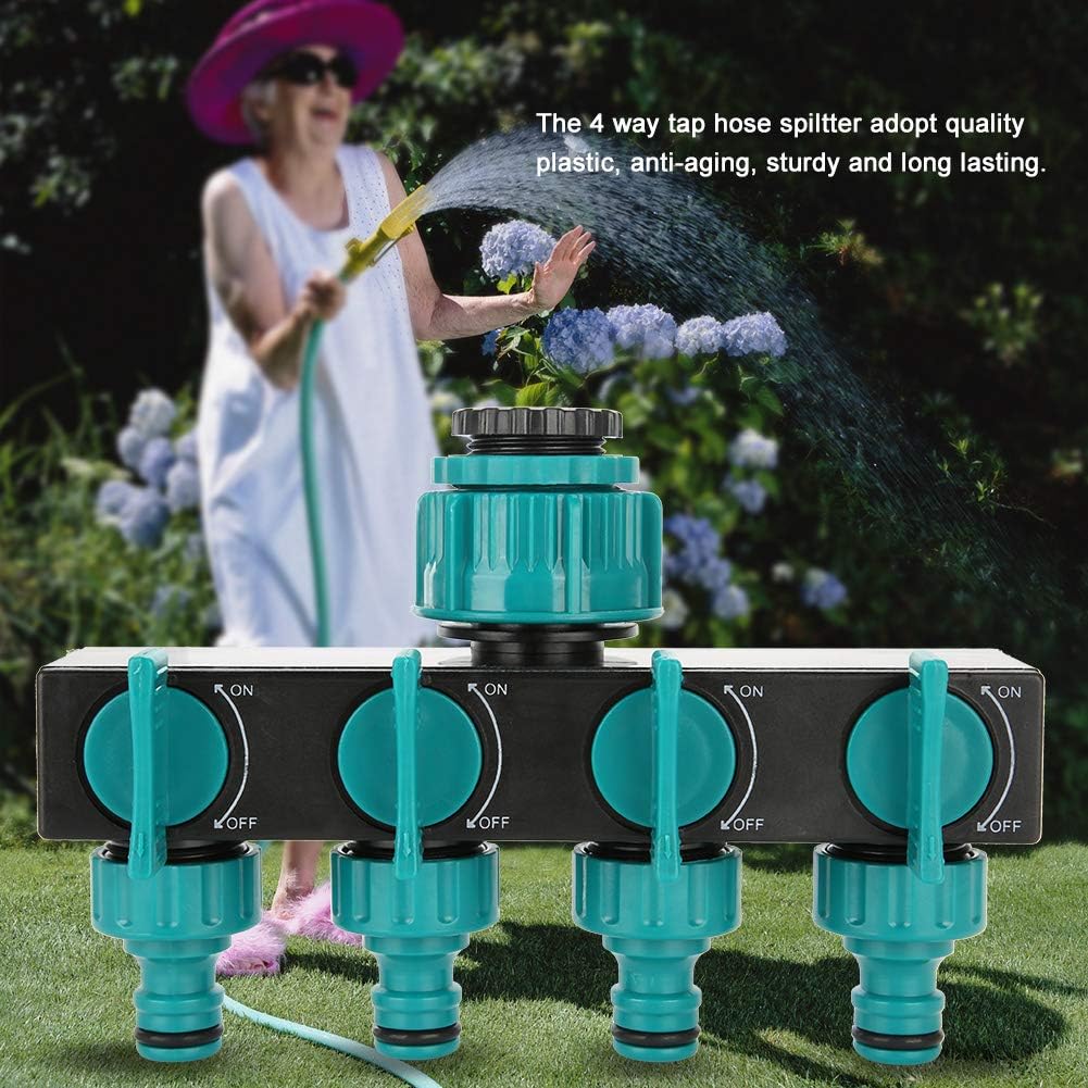Universeller 4-Wege Garten-Schlauchverteiler – Verstellbarer Wasserhahnverteiler