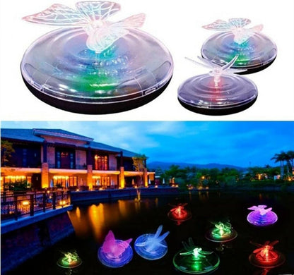 Solarbetriebene Teichdeko Schmetterling und Libelle – Farbwechselnde LED-Lichter für Garten und Teich