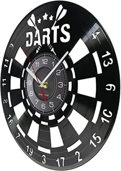 Vintage-Dartscheiben-Wanduhr aus Vinyl – Perfekt für Dart-Clubs & Bars