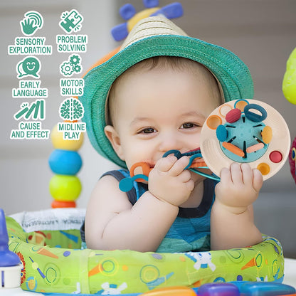 Baby Sensory Montessori Silikonspielzeug für 6-12 Monate, Reise Ziehschnurspielzeug für 12-18 Monate