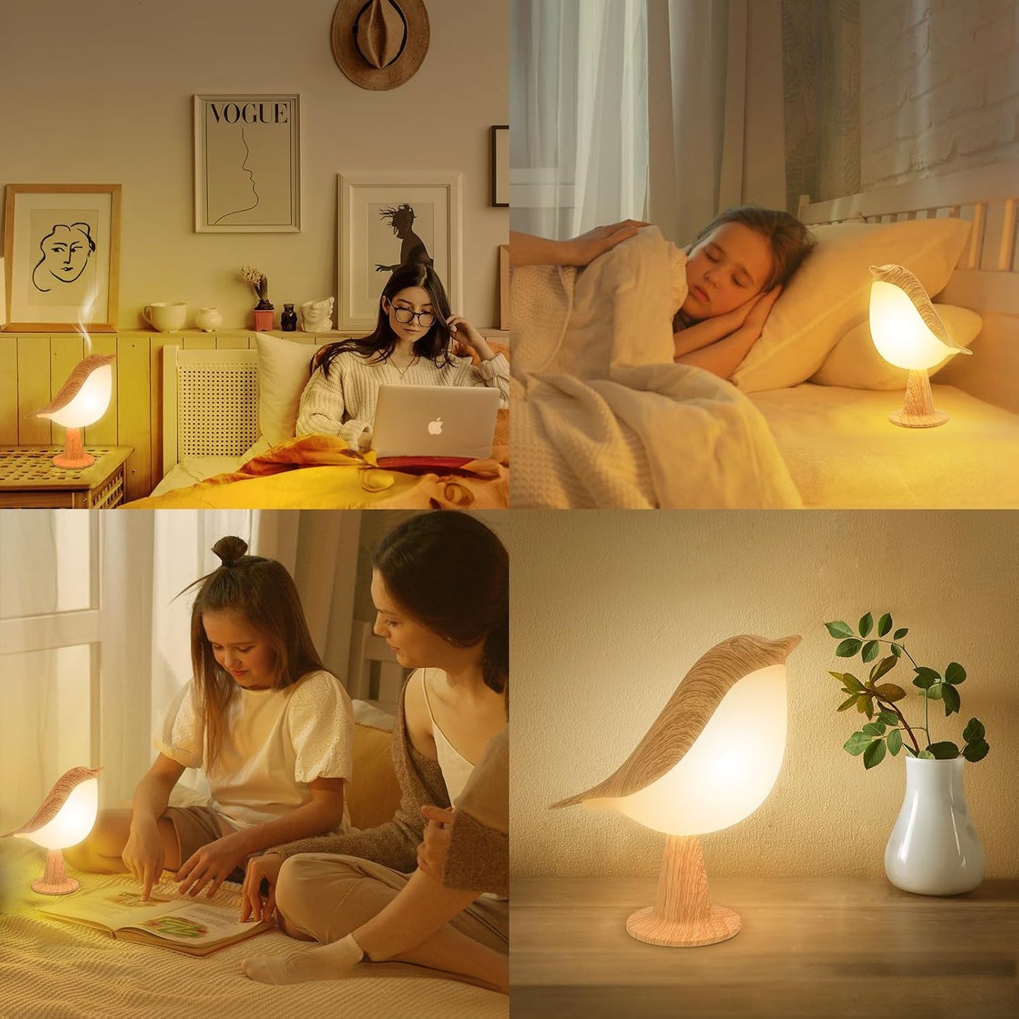 Nachtlampe OiseauLumi – Warmes Licht & Natürlicher Stil