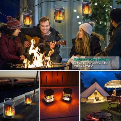 Solar LED Flammenlaterne – Dekorative Außenbeleuchtung für Garten und Terrasse mit Hängemöglichkeit