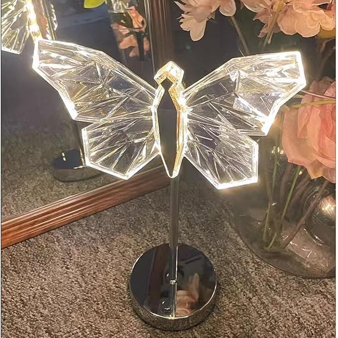 Tischlampe Schmetterling Kristall – Elegante und Charmante Beleuchtung