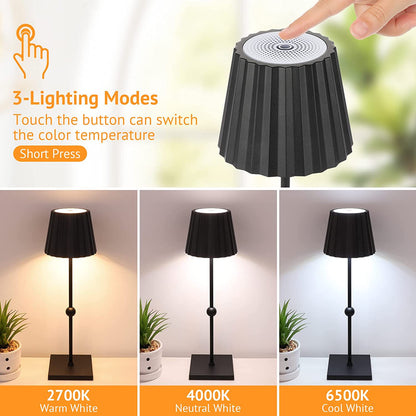 Stufenlose tragbare Tischlampe – Minimalistisches Design, 3-Farben dimmbar, wasserdicht