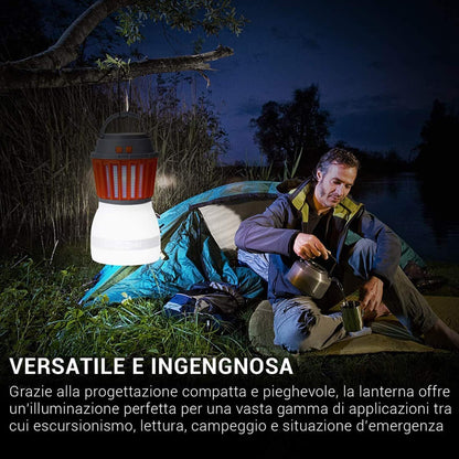 Solar LED Mückenlampe mit integrierter Laterne – Effektiver Insektenschutz und Beleuchtung für Garten und Camping