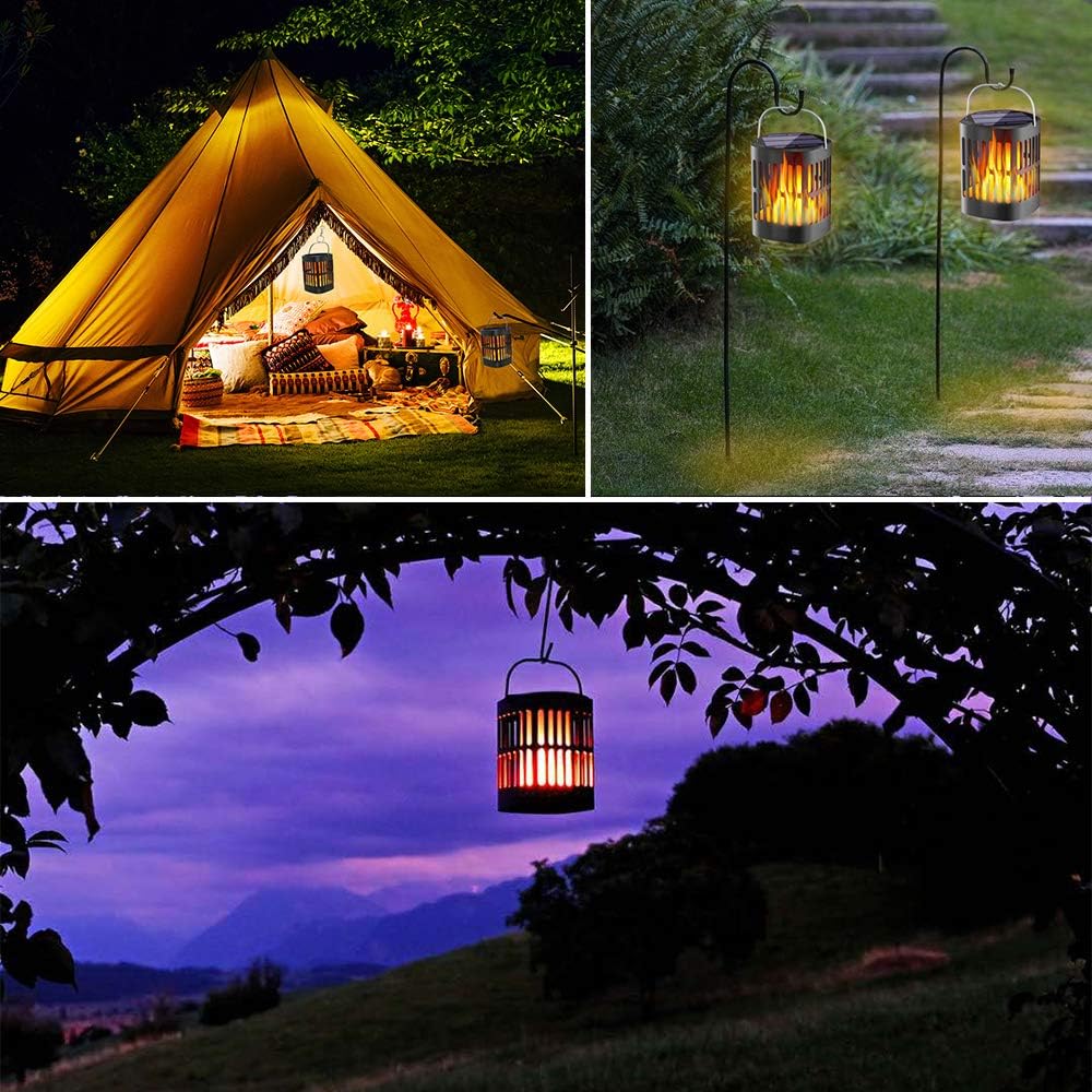 Solar LED Flammenlaterne – Dekorative Außenbeleuchtung für Garten und Terrasse mit Hängemöglichkeit