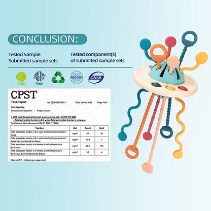 Baby Sensory Montessori Silikonspielzeug für 6-12 Monate, Reise Ziehschnurspielzeug für 12-18 Monate