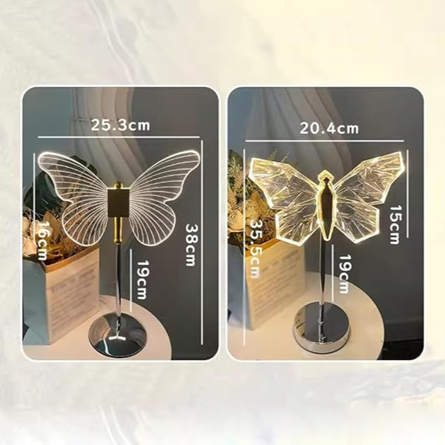 Tischlampe Schmetterling Kristall – Elegante und Charmante Beleuchtung