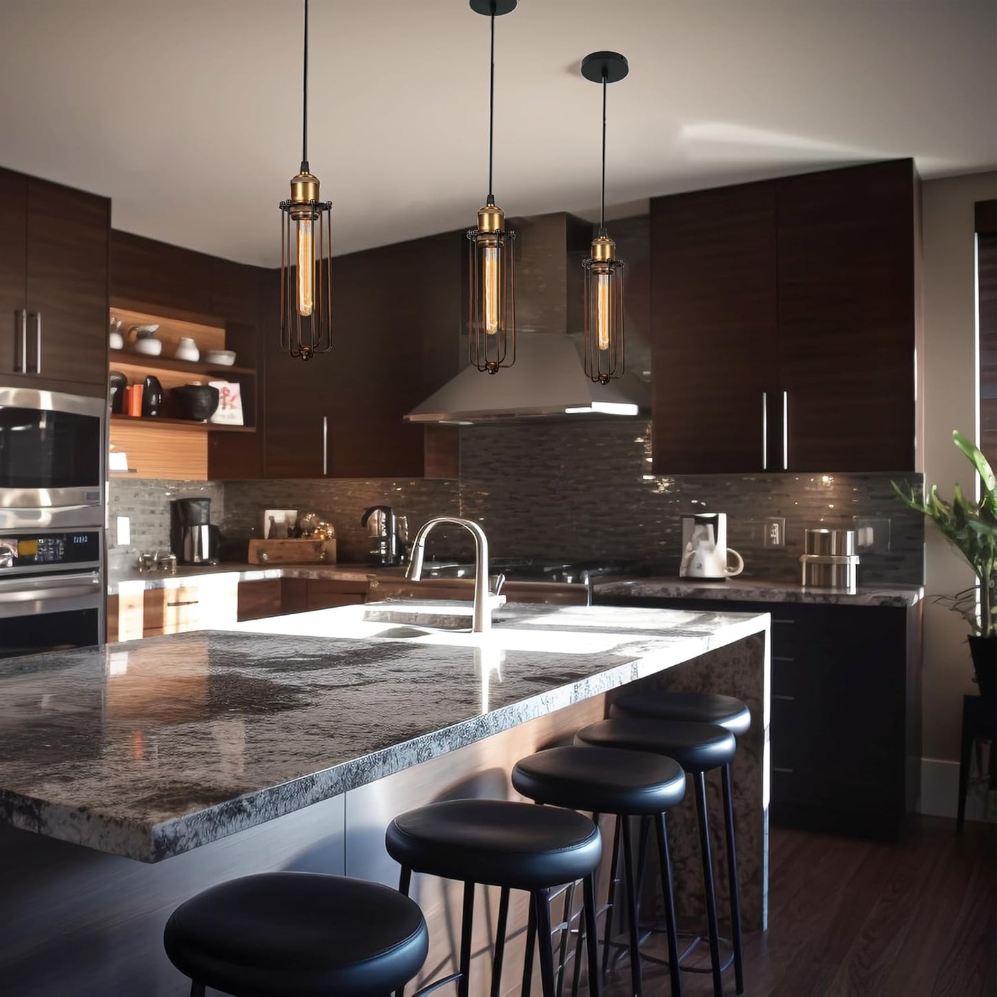 Industrielle Pendelleuchte im Retro-Design – Vintage Hängelampe mit Metallgitter