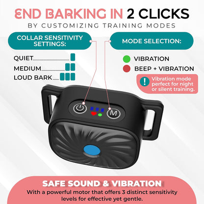 BarkEase Anti-Glocken Kragen | Für kleine Hunde