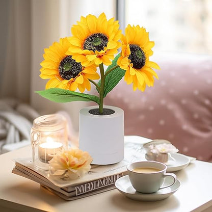 Leuchtende Sonnenblumenlampe – Natürlicher Glanz und Florale Eleganz