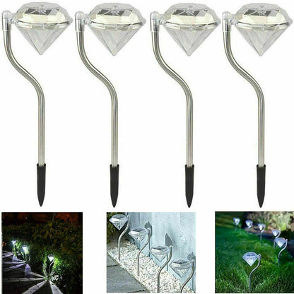 Solar Gartenleuchte in Diamantform – LED Lampen für den Außenbereich zur Dekoration und Beleuchtung