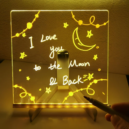 USB LED Notizbrett mit 12 Farbstiften - Leuchtende Nachrichtenboard für Büro & Zuhause