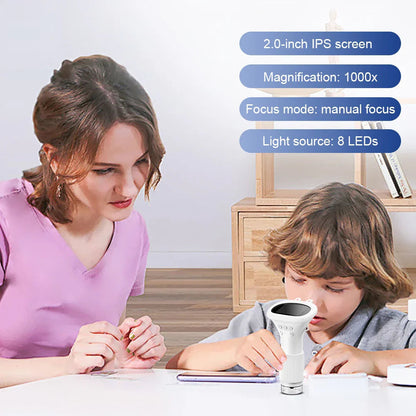 Garduru - Digitale Kindermikroskop mit 2MP Linse & 1000x Vergrößerung für kleine Entdecker