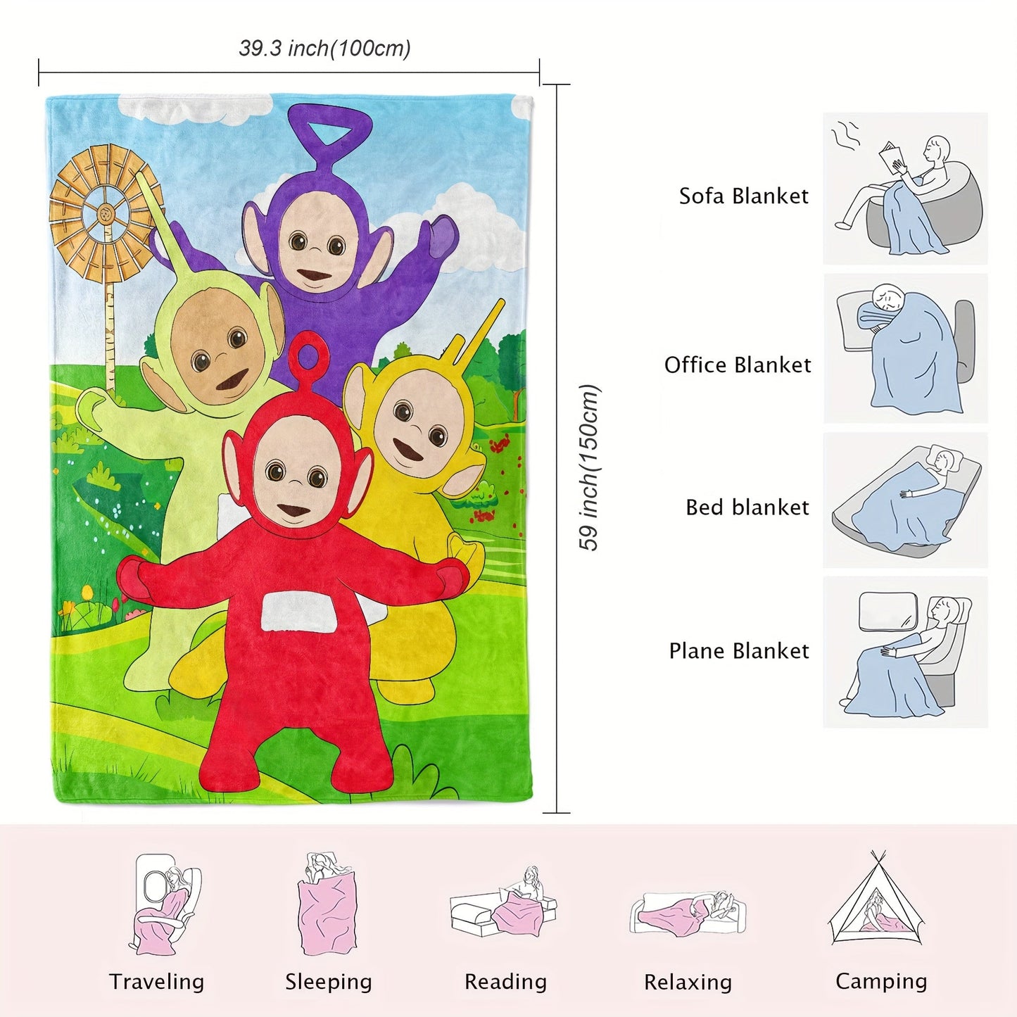 Teletubbies Decke – Für Kinder, Weich und Vielseitig