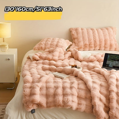 Garduru Fleece-Decke aus Faux Kaninchenfell – Weich, Warm & Vielseitig für Alle Jahreszeiten