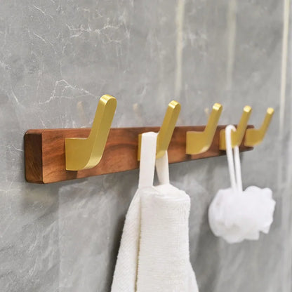 Aluminium Holz Wand Handtuchhaken Badezimmer Hardware Kleiderregal