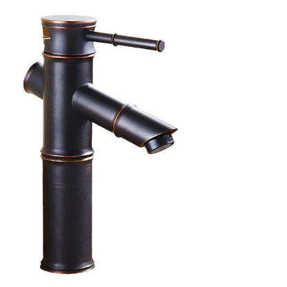 Schwarzer Bambus Messing Wasserfall Badezimmer Waschbecken Armatur Mischbatterie