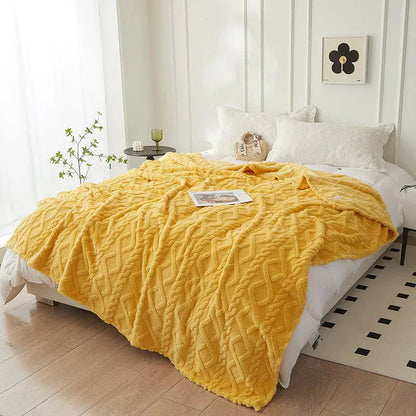 Doppelseitige Kuscheldecke aus Wolle