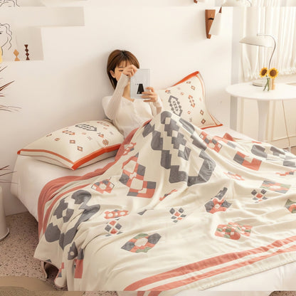Chevron-Design Vier-Layer Baumwolle Decke