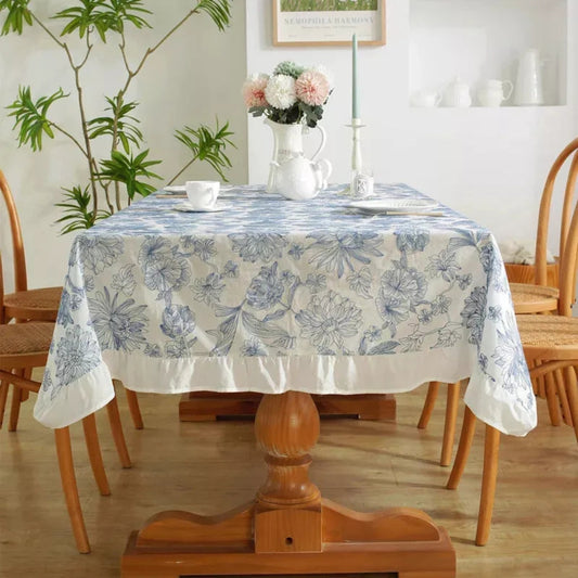 Delfina Blue Floral Lace Tischdecke