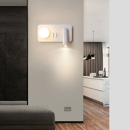 Garduru Nordic LED Wandleuchte | Rund & Eckig | Minimalistisches Design | Leselampe mit Acryl & Eisen