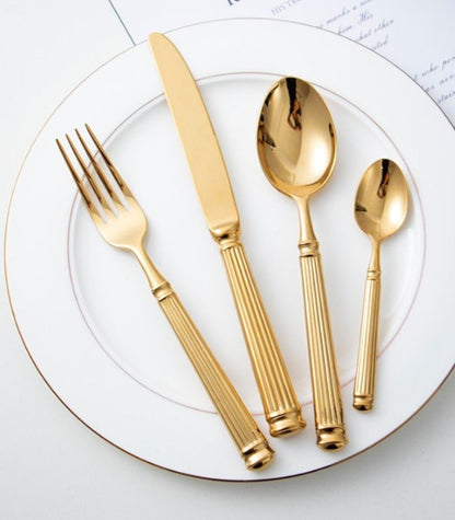 Set von 16 Stück Aristocrat Besteckset 304 Edelstahl Gold