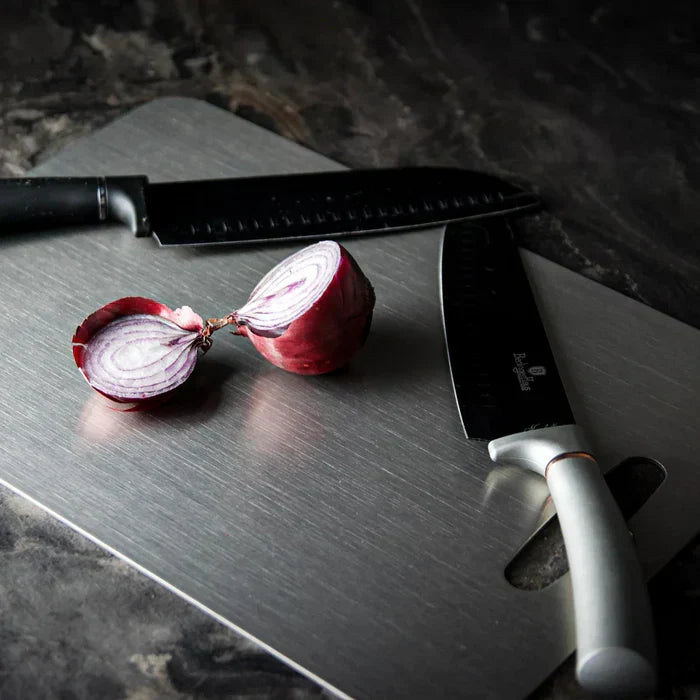 TitanEdge – 100% Edelstahl Antibakterielle Schneidebrett für hygienisches und langlebiges Kochen
