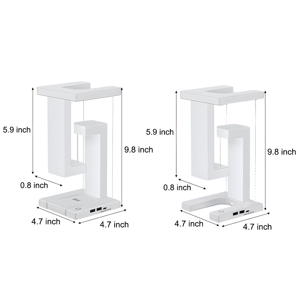 Garduru Anti-Gravitations Tischlampe | LED Beleuchtung | Kabelloses Laden & USB | Modernes Design