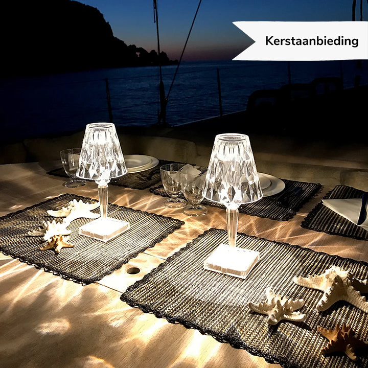 Garduru Premium LED Tischlampe | Kabellos | Dimmbare Kristallbeleuchtung | Stimmungslicht & Dekoration