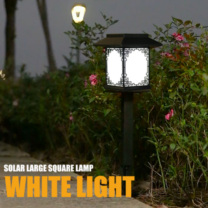 Solar LED Gartenlampe – Große quadratische Lampe mit warmem Licht und dualer Nutzung