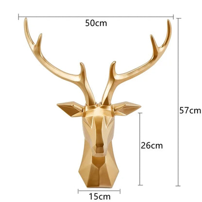 3D Gold Reh Kopf Wand Kunst für eine Luxuriöse Atmosphäre