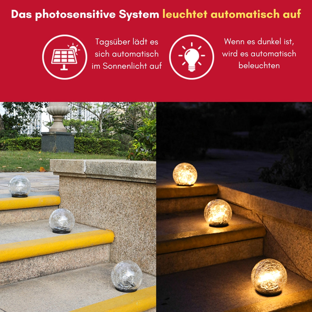 Solar Crack Ball Lampe: Wasserdichte Gartenornamente