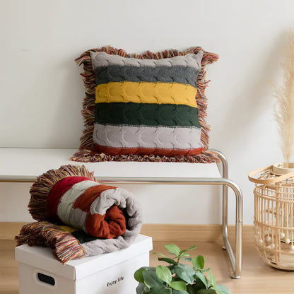 Bunte Strahlung Strickkissen