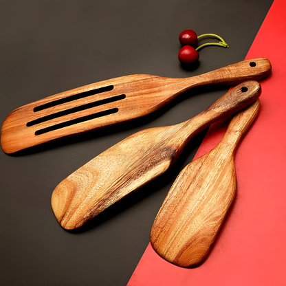 TeakCraft – Luxuriöses Holz-Spatel-Set für kratzfreies Kochen
