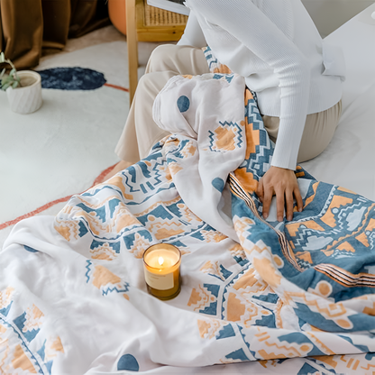 Serene Boho Stil Baumwoll-Decke