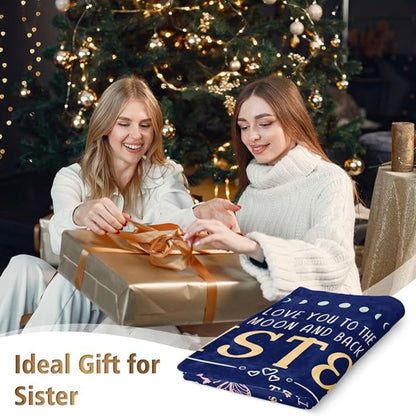 Love You Sister Geschenk Warme Decke