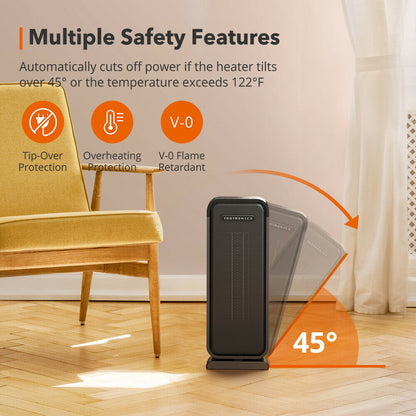 LuxRoyale Heizlüfter Innen tragbarer Bürolüfter einstellbares Thermostat 1500W