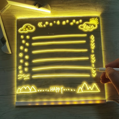 USB LED Notizbrett mit 12 Farbstiften - Leuchtende Nachrichtenboard für Büro & Zuhause