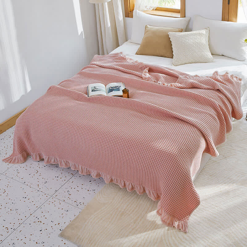 OWNKOTI Sofa-Decke Waffelgewebe