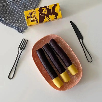 Outline Edelstahl Besteck Set – Modernes Design mit Hohlgriffen – 3-teilig für Dinner & Dessert